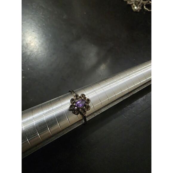 Sterling Silver Purple Stone Ring Size 9.25 - Picture 1 of 3